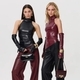 Women's PU Faux Leather Off-Shoulder Vest Top With Stand Collar