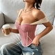 Vintage Print Open Back Corset Cami Top