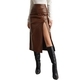 High-Waist-Bodycon-Leder-Midirock mit Schlitz