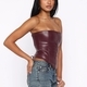 Leather Bustier Strapless Corset Tube Top Vest