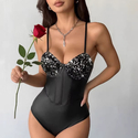 Eng anliegender Push-Up-Corset-Camisole-Bodysuit
