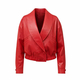 Women's Faux Leather Jacket Turn-Down Collar Casual Loose Short Coat