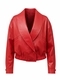 Women's Faux Leather Jacket Turn-Down Collar Casual Loose Short Coat