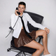 American Style High Waist Pleated PU Mini Skirt