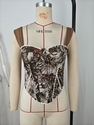 Brown Retro French Jacquard Corset Tube Top Vest