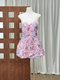 Blumenkleid, trägerlos, französischer Stil, 3D-Blumen-Bodycon-Partykleid