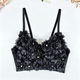 3D Floral Cami Tank Top With Detachable Straps
