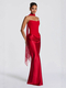 Textured Heavy Satin Skirt And Tube Top Two-Piece Set