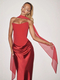 Textured Heavy Satin Skirt And Tube Top Two-Piece Set