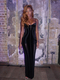 Schwarzes Damen-Abendkleid mit eingesetztem transparentem Mesh-Cami-Bodycon
