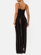 Schwarzes Damen-Abendkleid mit eingesetztem transparentem Mesh-Cami-Bodycon