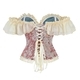 Pink Palace-Style Lace Corset Top With Adjustable Tummy Control