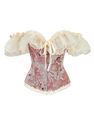 Pink Palace-Style Lace Corset Top With Adjustable Tummy Control