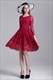 Schlichtes knielanges A-Linien-Kleid mit langen Ärmeln und Spitzenüberzug im Casual-Stil