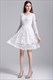 Schlichtes knielanges A-Linien-Kleid mit langen Ärmeln und Spitzenüberzug im Casual-Stil