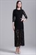 3/4-Ärmel knöchellanges Spitzenkleid mit Seitenschlitz