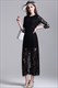 3/4-Ärmel knöchellanges Spitzenkleid mit Seitenschlitz