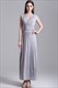 Ärmelloses A-Linien-Maxikleid mit V-Ausschnitt, Raffungen aus Chiffon und offenem Rücken