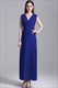 Ärmelloses A-Linien-Maxikleid mit V-Ausschnitt, Raffungen aus Chiffon und offenem Rücken