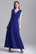 Ärmelloses A-Linien-Maxikleid mit V-Ausschnitt, Raffungen aus Chiffon und offenem Rücken