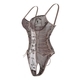 Hellbraune französische Mesh-bestickte Bügel-Push-Up-Bodysuit-Dessous