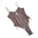 Hellbraune französische Mesh-bestickte Bügel-Push-Up-Bodysuit-Dessous