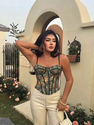 Green Vintage Embroidered Tube Top Women's Slim Fit Camisole