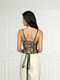 Green Vintage Embroidered Tube Top Women's Slim Fit Camisole