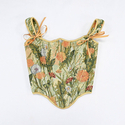 Chinese Style Vintage Corset Strappy Fitted Tank Top