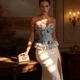 Women's Yarn-Dyed Lace Corset Tube Top Waist Cincher