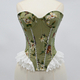Women's Yarn-Dyed Lace Corset Tube Top Waist Cincher