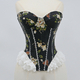 Women's Yarn-Dyed Lace Corset Tube Top Waist Cincher