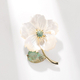 X2677-1-168 Gold-grüne kaiserliche Stein-Muschel-Blume, natürliche Perlmutt-Pfirsichblüten-Brosche