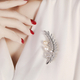 Wheat Ear Brooch With Zircon And Natural Pearl Leaf Corsage Pin
