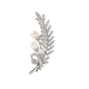 Wheat Ear Brooch With Zircon And Natural Pearl Leaf Corsage Pin