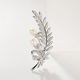 Wheat Ear Brooch With Zircon And Natural Pearl Leaf Corsage Pin