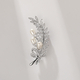 Wheat Ear Brooch With Zircon And Natural Pearl Leaf Corsage Pin