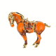 Oil Blue Horse Brooch With Diamond-Studded Lapel Pin