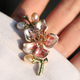 French-Style Qipao Enamel Freshwater Pearl Peach Blossom Brooch Pin