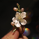 French-Style Qipao Enamel Freshwater Pearl Peach Blossom Brooch Pin