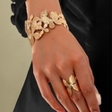 Schmetterling-Blume-Hohlraum, offenes verstellbares Armband-Ring-Set