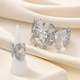 Butterfly Flower Hollow Open Adjustable Bracelet Ring Set