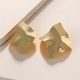 Square Twisted Pleated Metal Stud Earrings With Leopard Print
