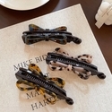 Leopard Print Acetate Bow Banana Hair Clip For Women