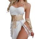 White Waist Cincher Lingerie Set Role Play Corset