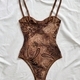 Brown Lace Corset Bodysuit