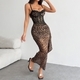 Leopard Lace Corset Cami Long Dress