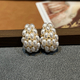 Turquoise Bean Earrings Gold-Plated S925 French Style