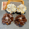 Large Flower Resin Acetate S925 Earrings