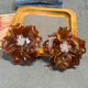 Large Flower Resin Acetate S925 Earrings
